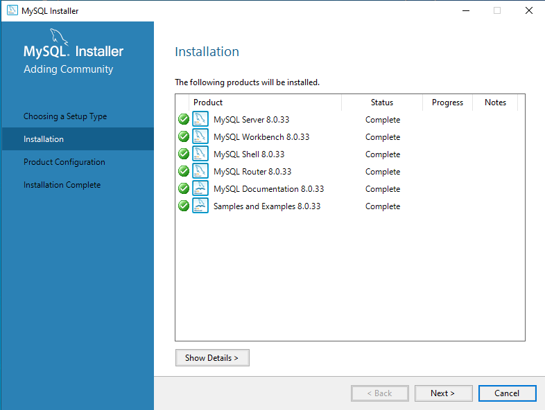 Installing MySQL