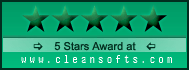 5 Stars Award at cleansofts.com !